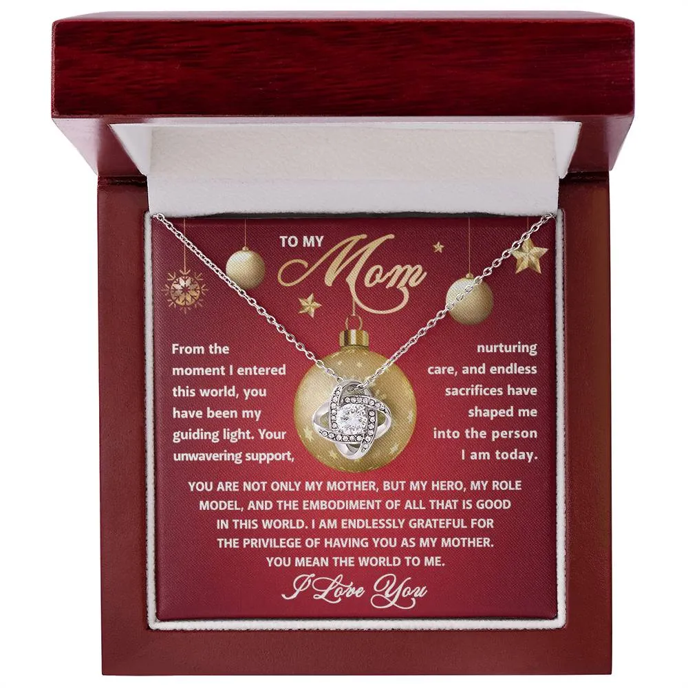 To My Mom My Role Model Love Knot Pendant Necklace, Gift For Mom
