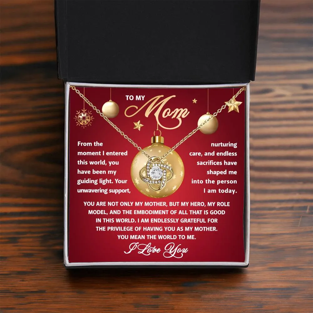 To My Mom My Role Model Love Knot Pendant Necklace, Gift For Mom