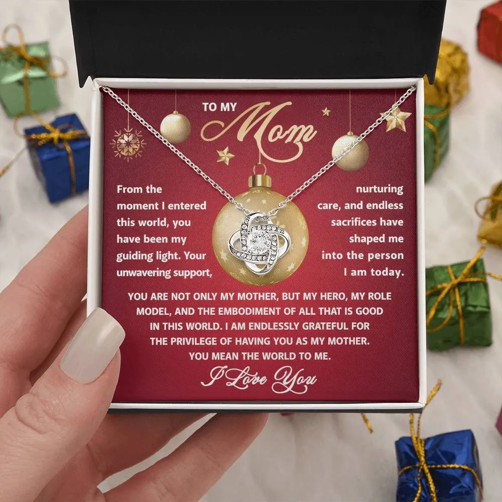 To My Mom My Role Model Love Knot Pendant Necklace, Gift For Mom