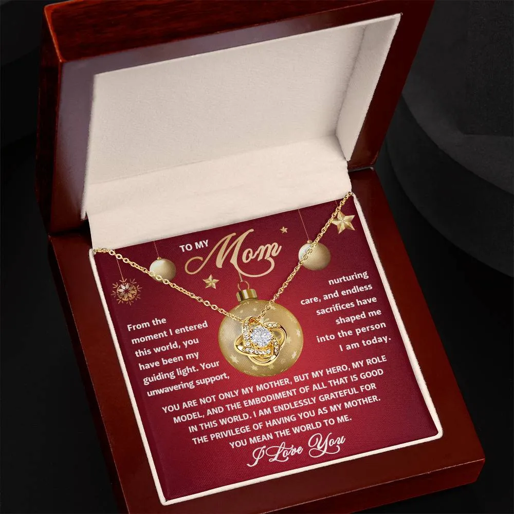 To My Mom My Role Model Love Knot Pendant Necklace, Gift For Mom