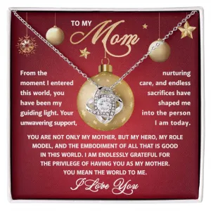 To My Mom My Role Model Love Knot Pendant Necklace, Gift For Mom