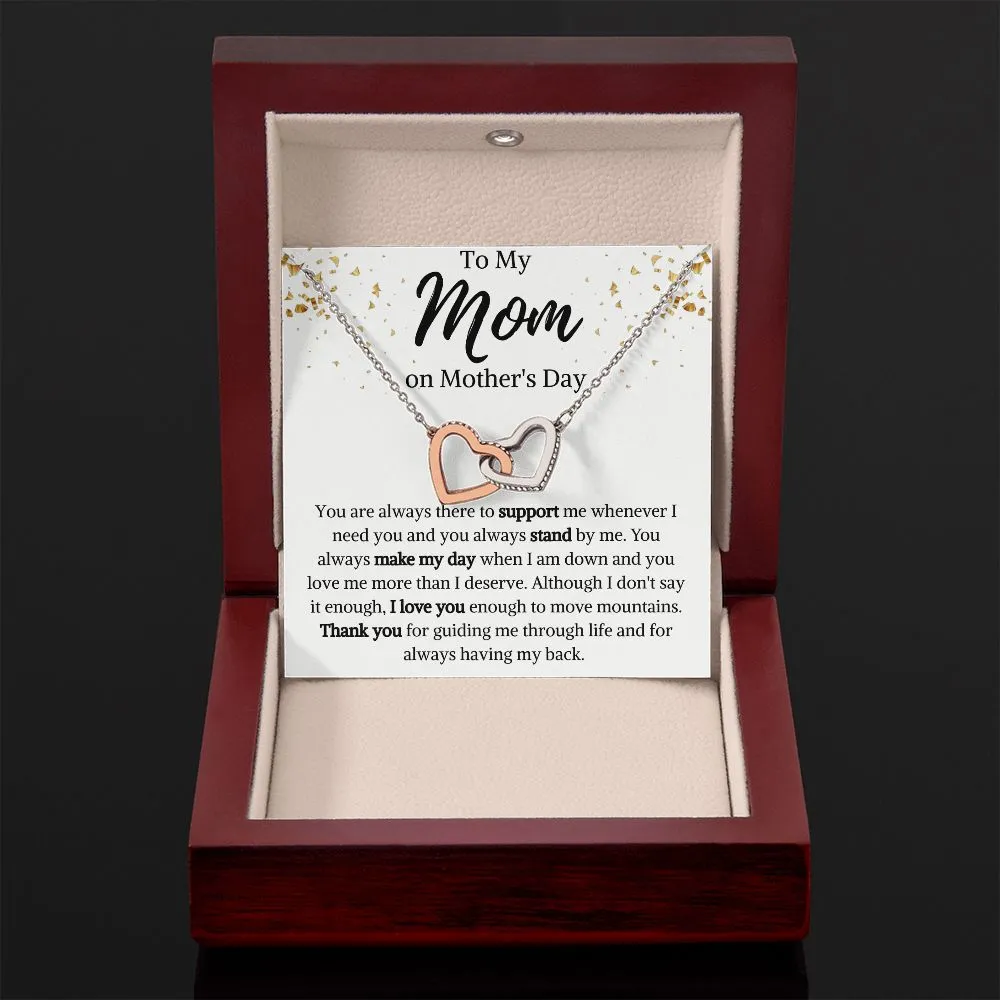 To My Mom on Mother's Day Interlocking Hearts Necklace