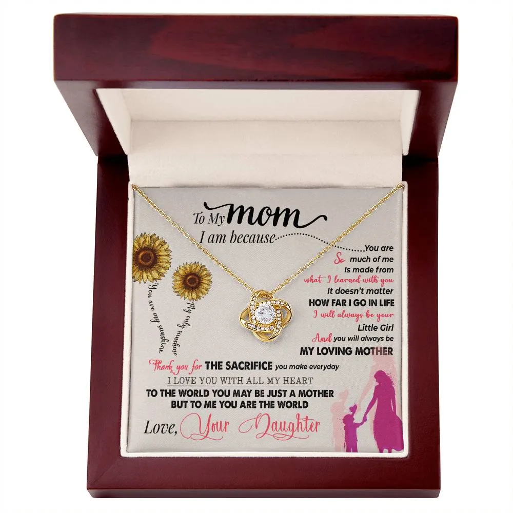 To My Mom, Thank You For Everything - Love knot Necklace