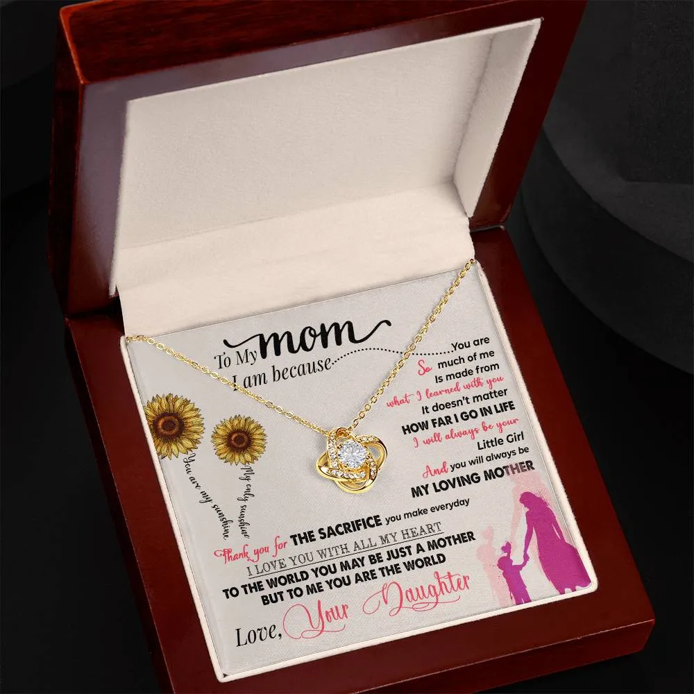 To My Mom, Thank You For Everything - Love knot Necklace