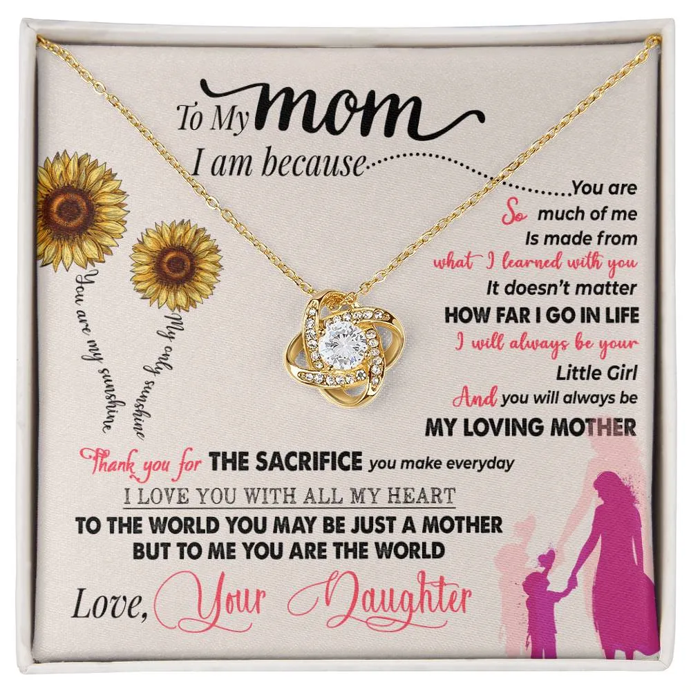 To My Mom, Thank You For Everything - Love knot Necklace