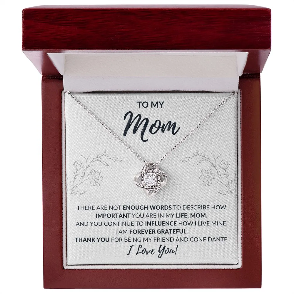 To My Mom | Words Not Enough - Love Knot Necklace