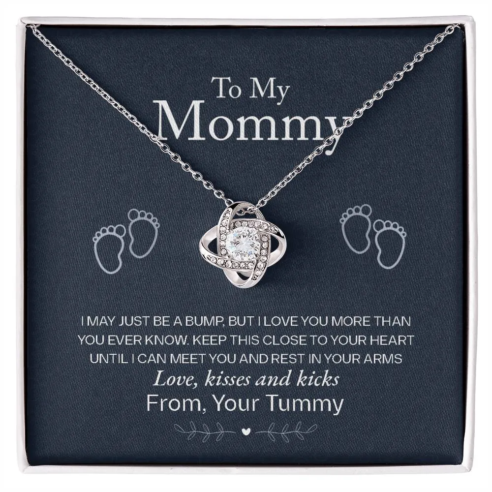 To My Mommy, Love From Your Tummy - Love knot Necklace