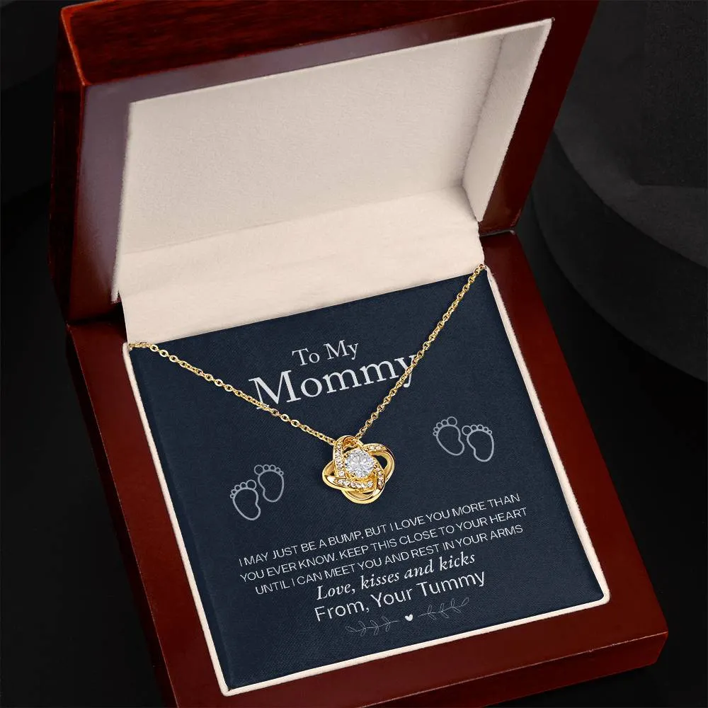 To My Mommy, Love From Your Tummy - Love knot Necklace