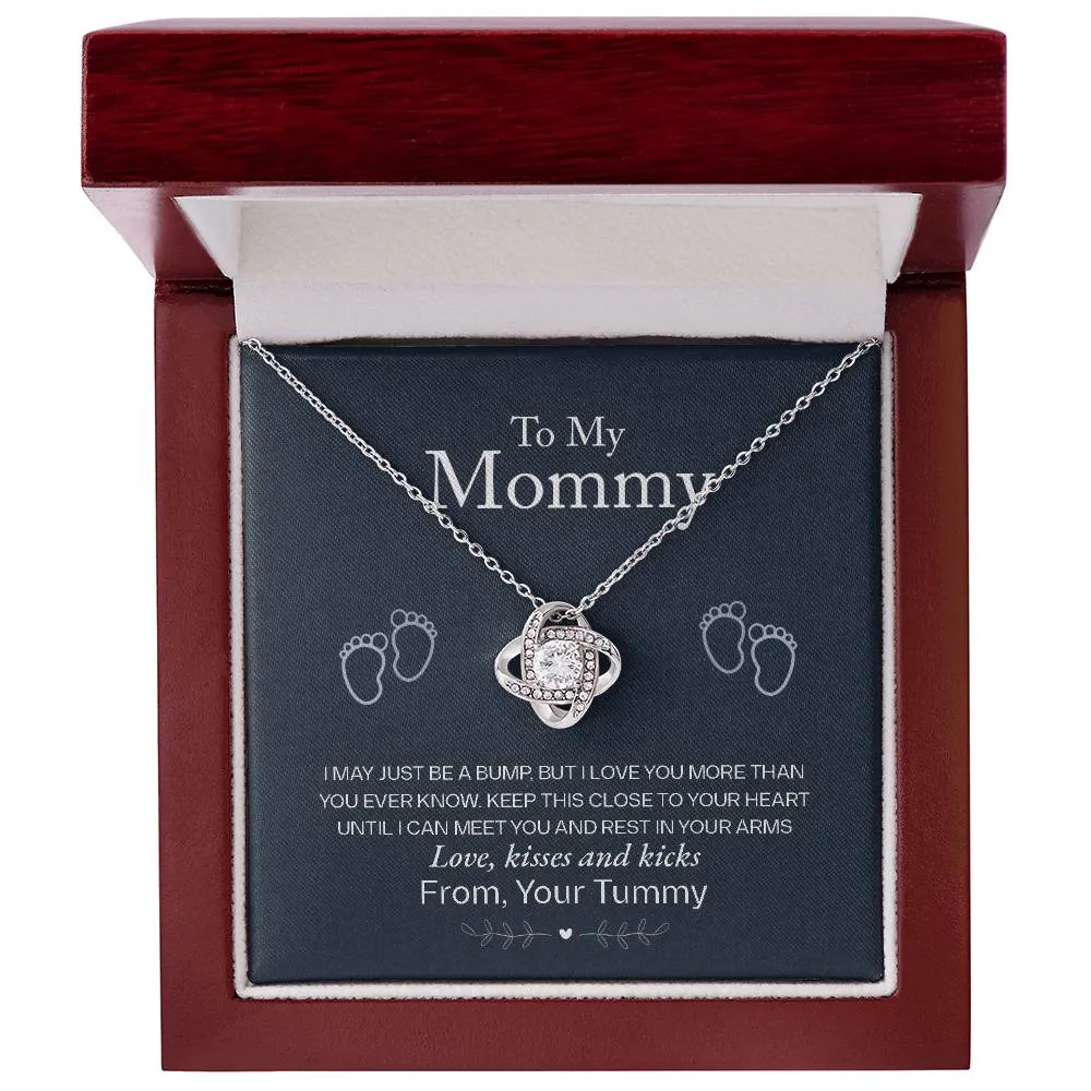 To My Mommy, Love From Your Tummy - Love knot Necklace