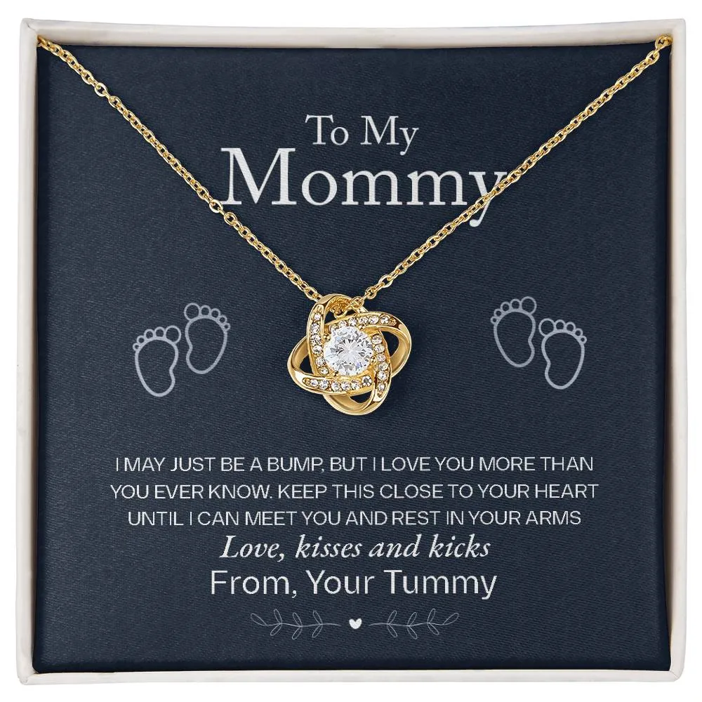 To My Mommy, Love From Your Tummy - Love knot Necklace