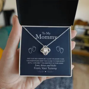 To My Mommy, Love From Your Tummy - Love knot Necklace