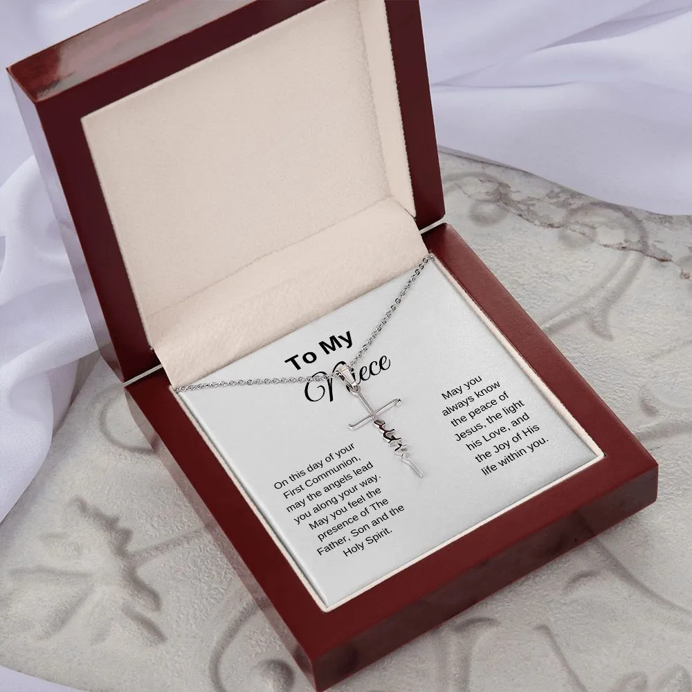 To My Niece On Her First Communion Faith Necklace