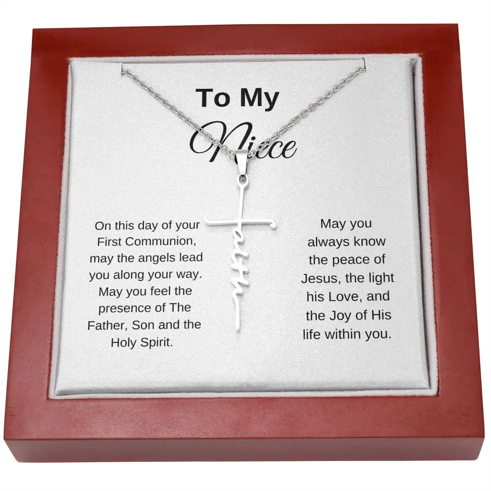 To My Niece On Her First Communion Faith Necklace