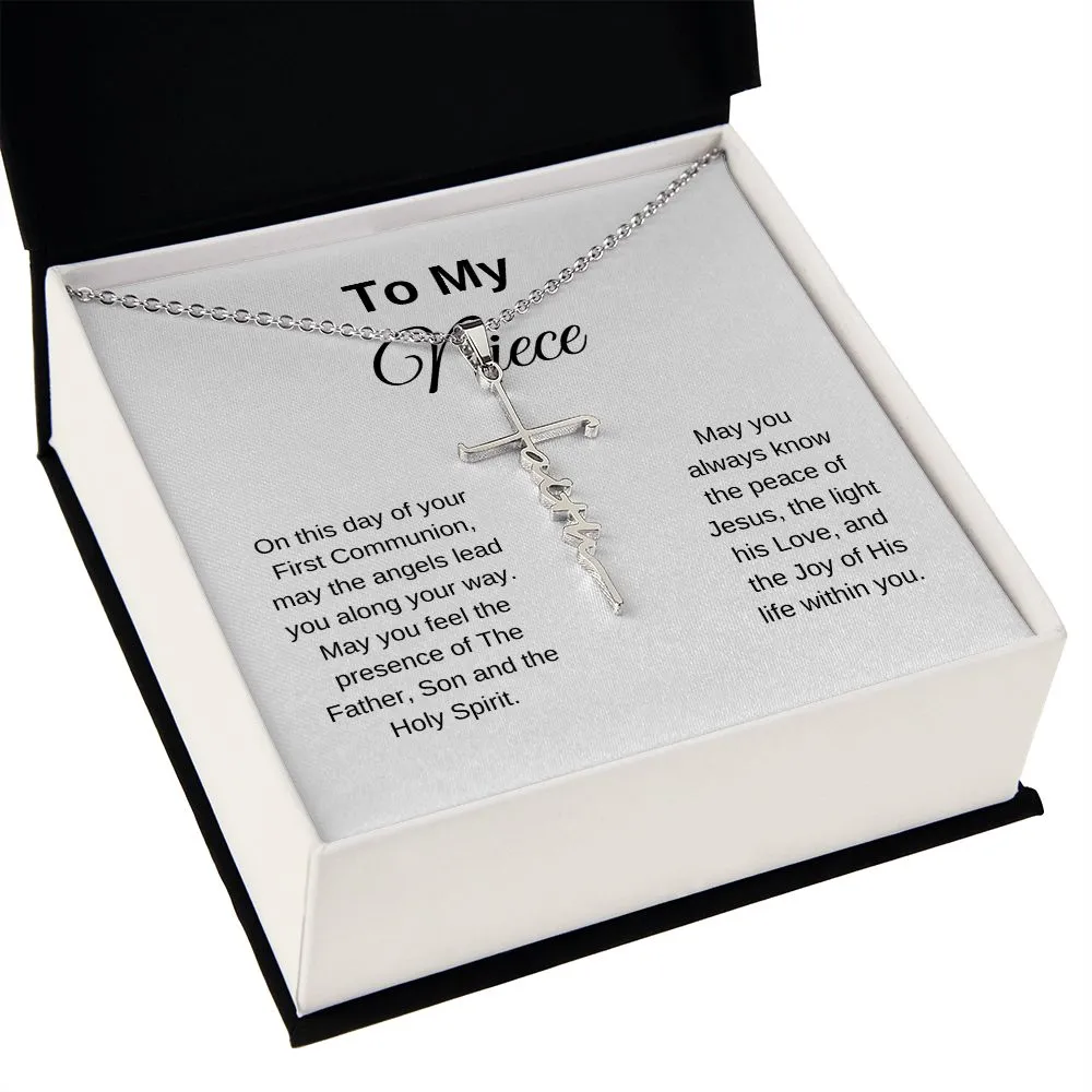 To My Niece On Her First Communion Faith Necklace