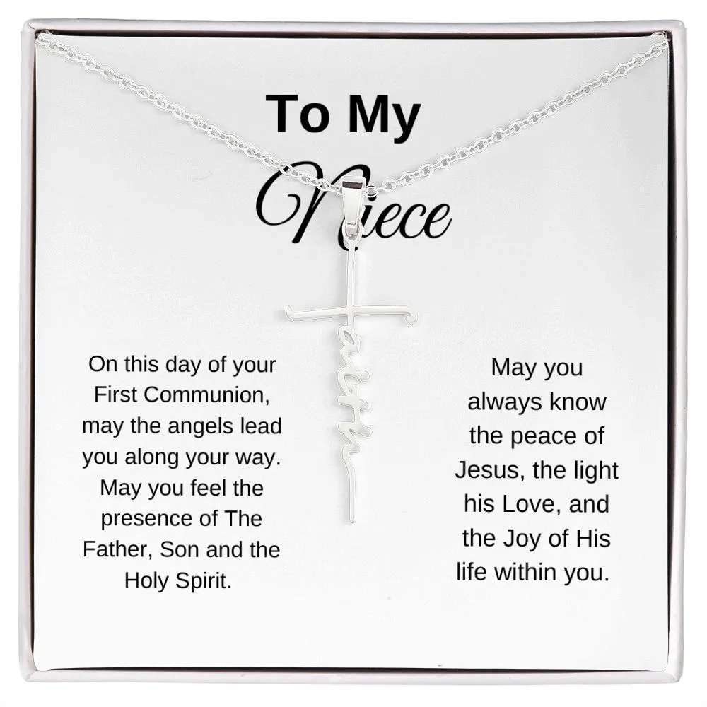 To My Niece On Her First Communion Faith Necklace
