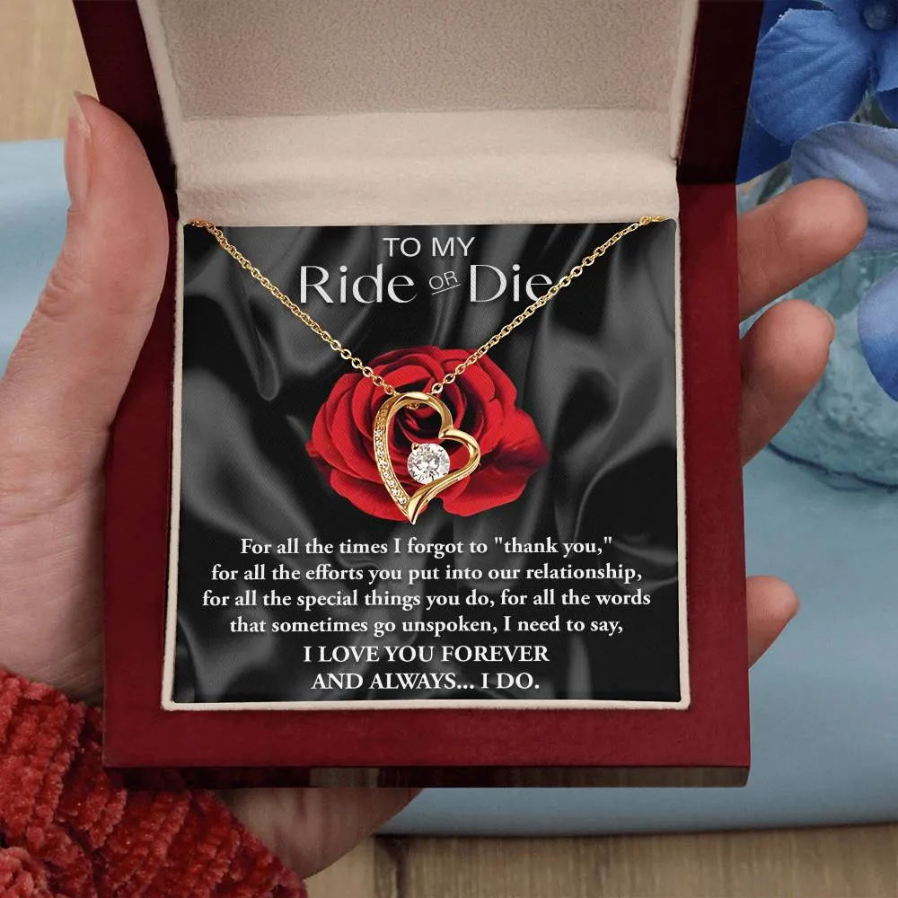 To My Ride Or Die I Love You Forever | Forever Love Necklace