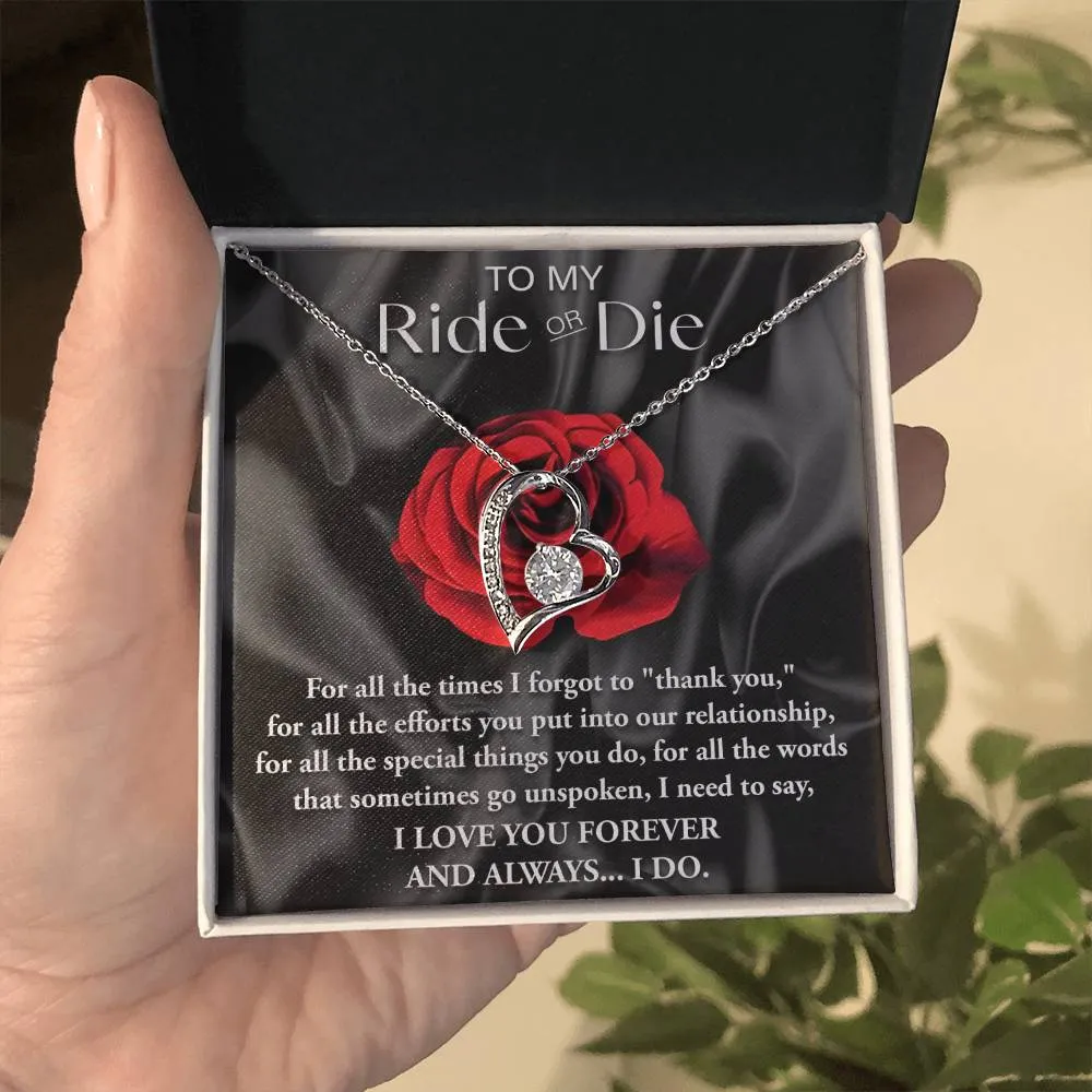 To My Ride Or Die I Love You Forever | Forever Love Necklace