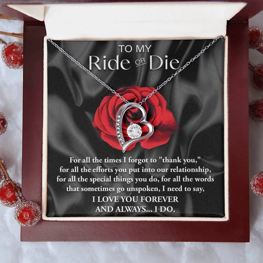 To My Ride Or Die I Love You Forever | Forever Love Necklace
