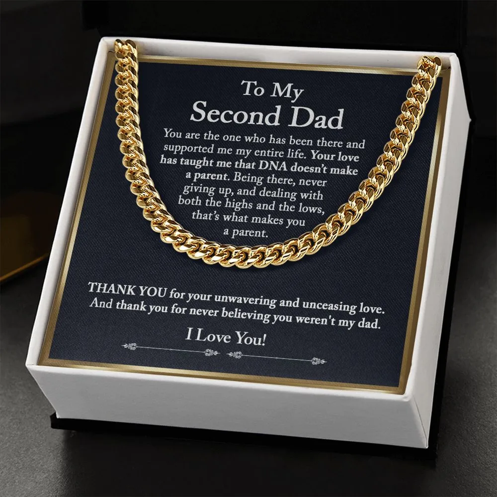 To My Second Dad Cuban Chain Gift, Bonus Dad Gift, Step Dad Gift from Step Children