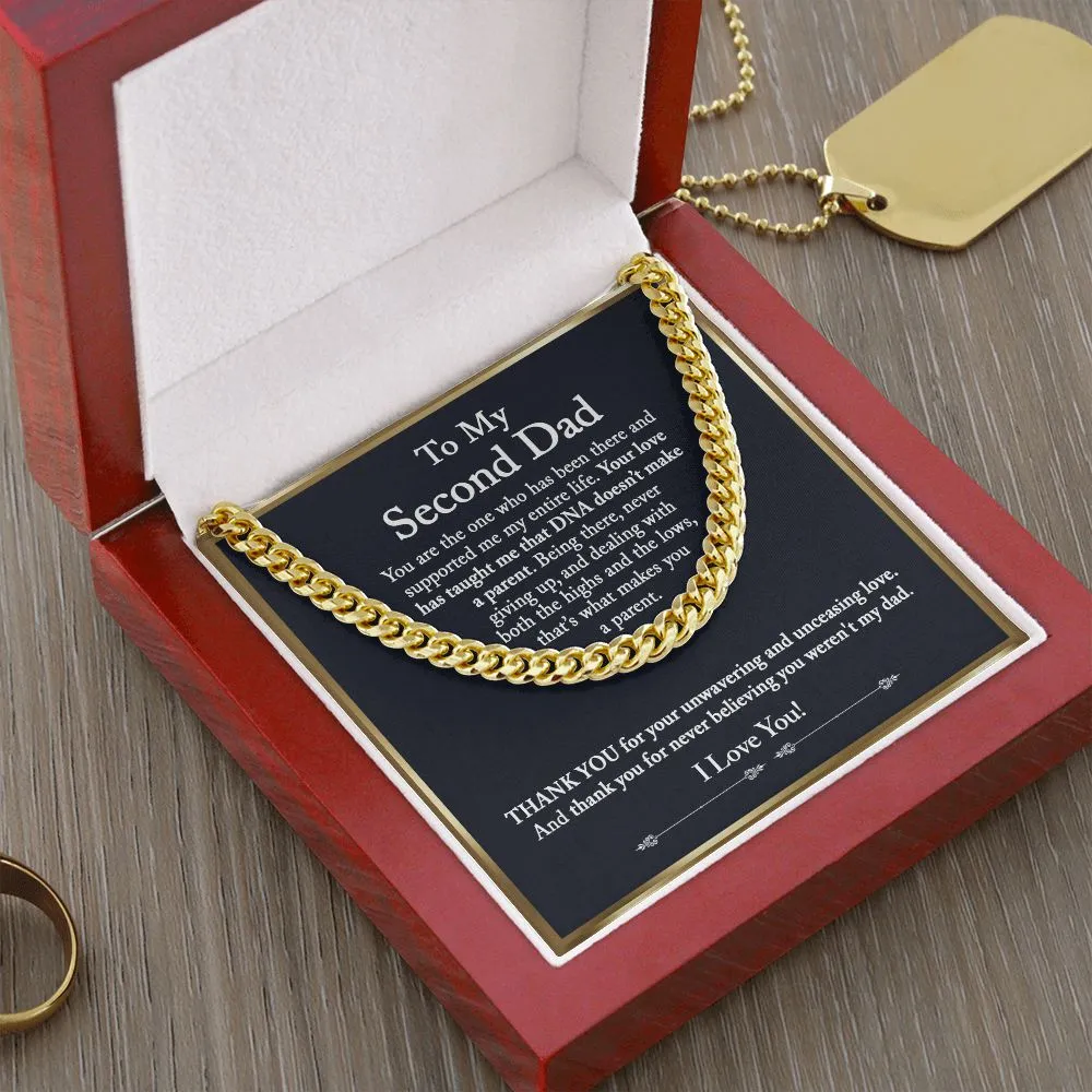 To My Second Dad Cuban Chain Gift, Bonus Dad Gift, Step Dad Gift from Step Children