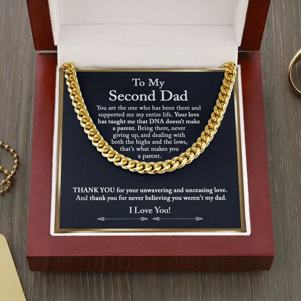 To My Second Dad Cuban Chain Gift, Bonus Dad Gift, Step Dad Gift from Step Children