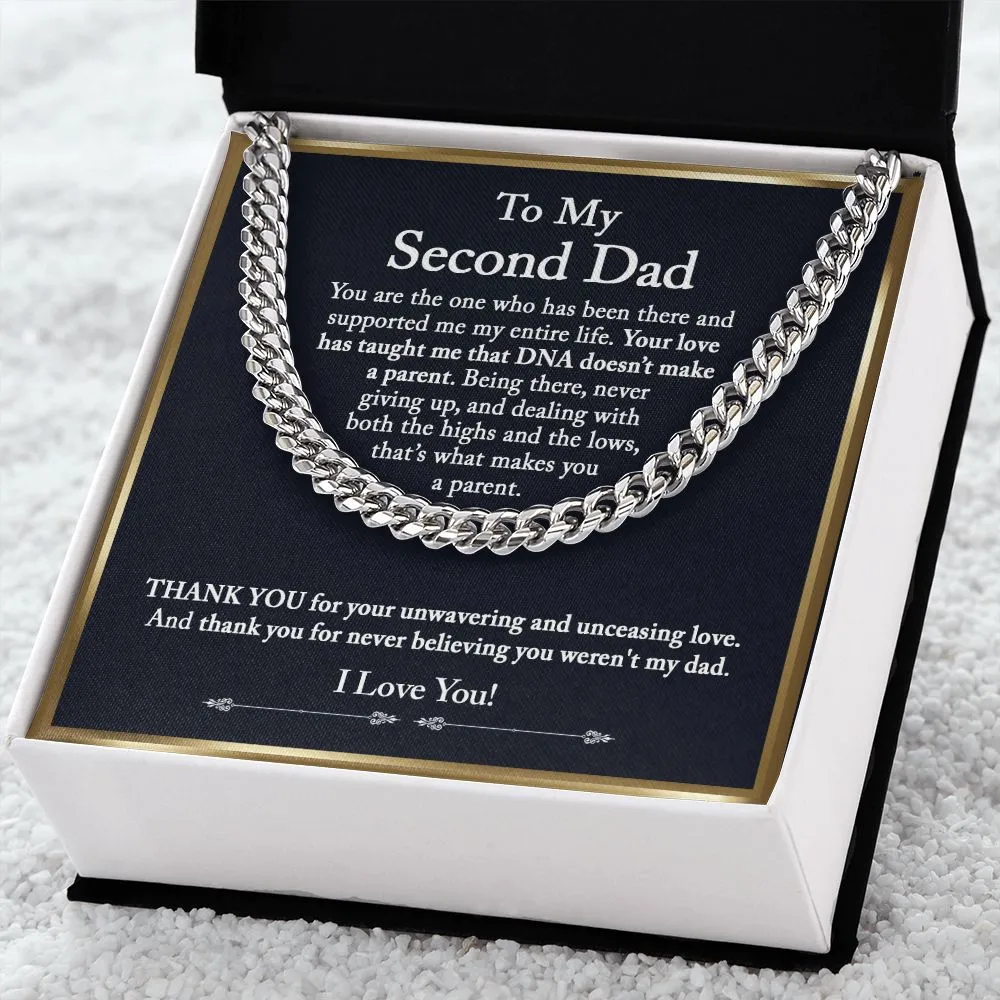 To My Second Dad Cuban Chain Gift, Bonus Dad Gift, Step Dad Gift from Step Children