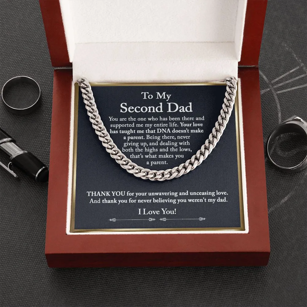 To My Second Dad Cuban Chain Gift, Bonus Dad Gift, Step Dad Gift from Step Children