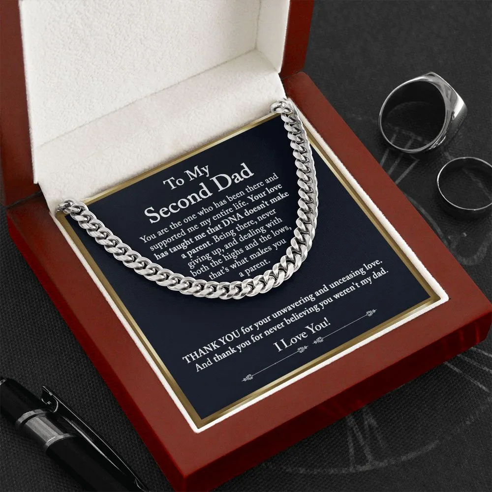 To My Second Dad Cuban Chain Gift, Bonus Dad Gift, Step Dad Gift from Step Children