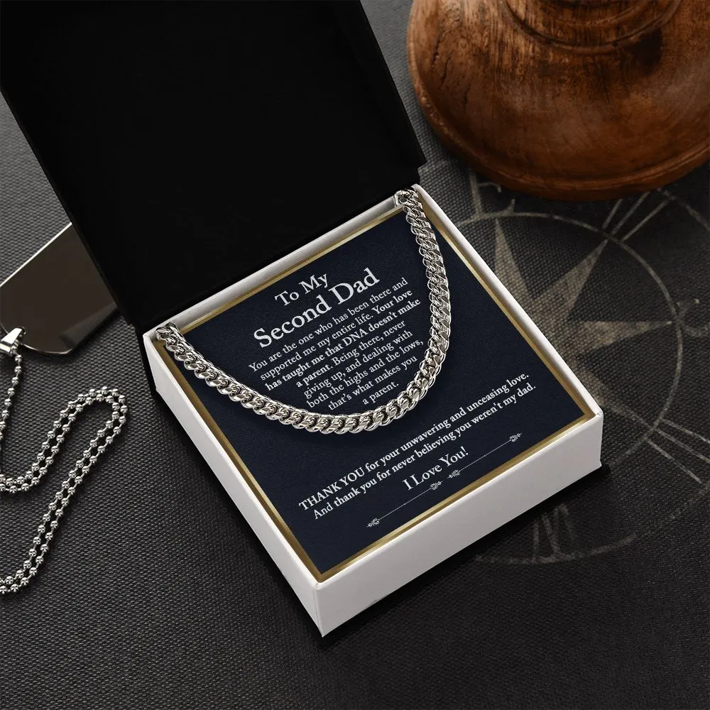 To My Second Dad Cuban Chain Gift, Bonus Dad Gift, Step Dad Gift from Step Children