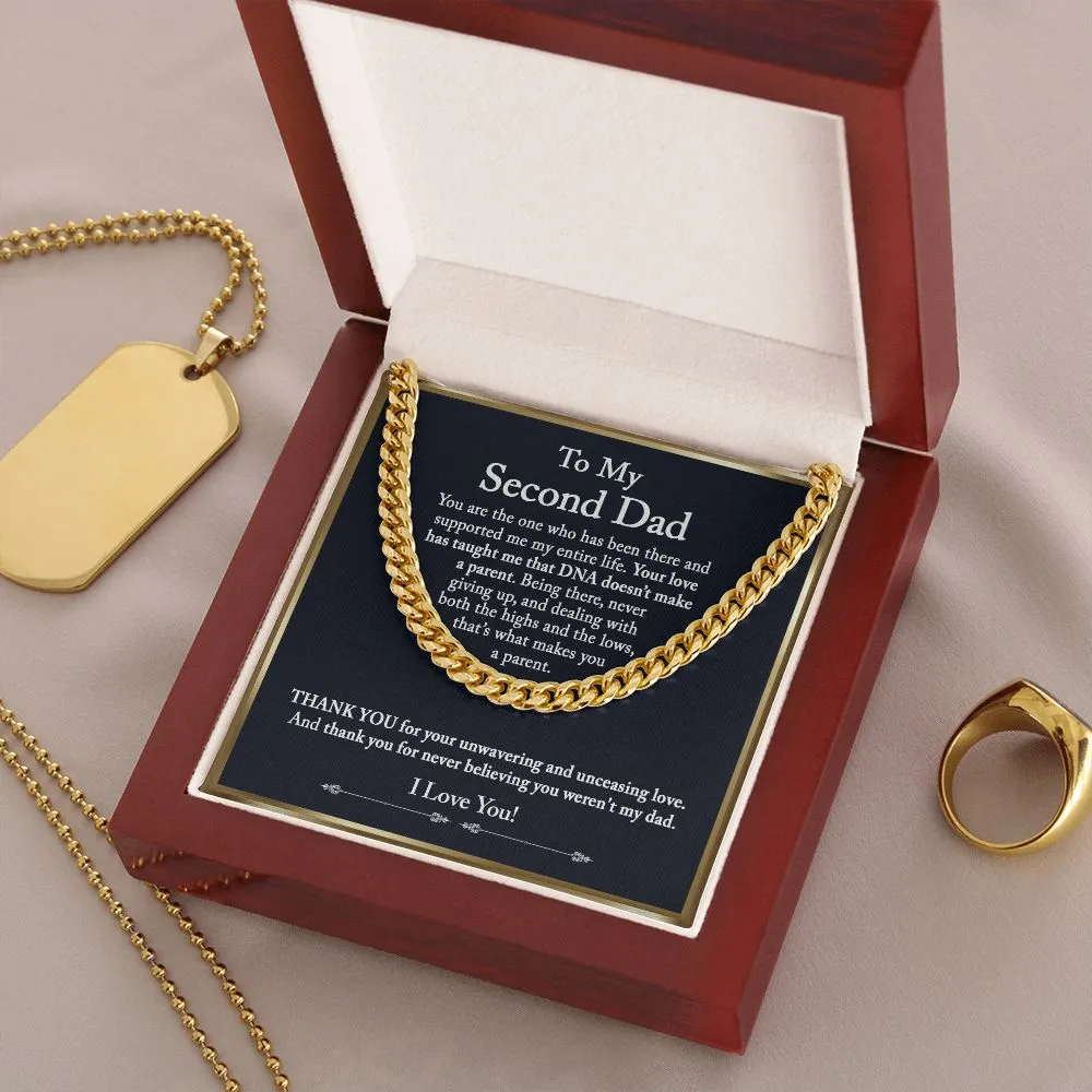 To My Second Dad Cuban Chain Gift, Bonus Dad Gift, Step Dad Gift from Step Children