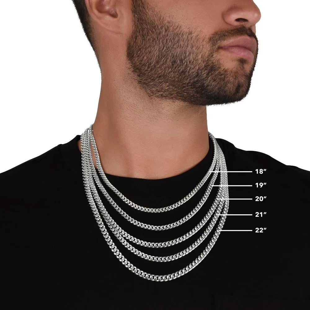 To My Son - Be A Warrior Cuban Link Necklace For Him with Message Card