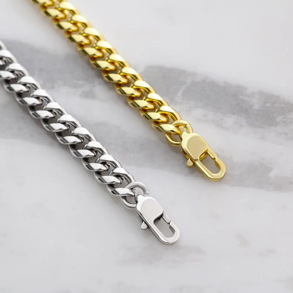 To My Son - Be A Warrior Cuban Link Necklace For Him with Message Card