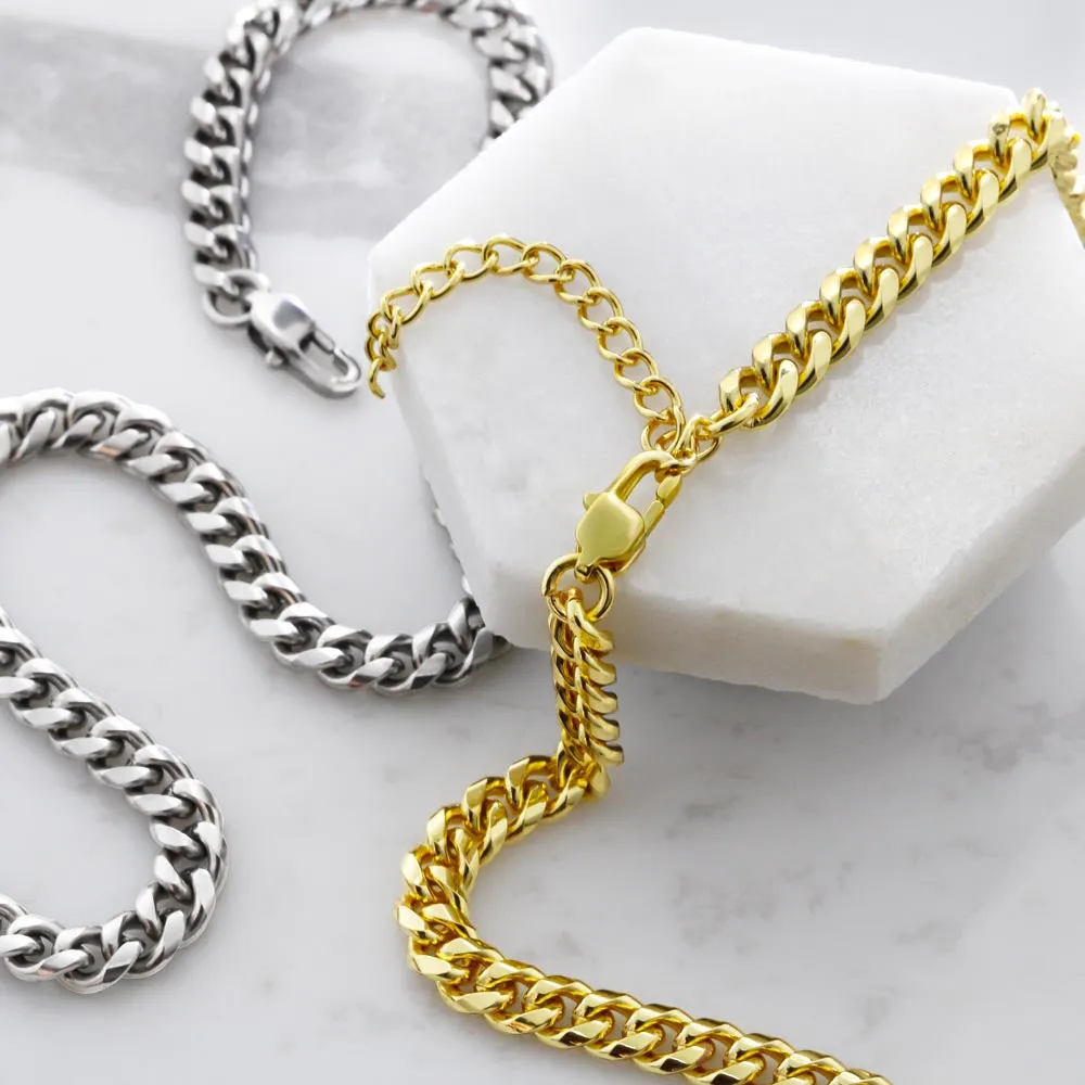 To My Son - Be A Warrior Cuban Link Necklace For Him with Message Card