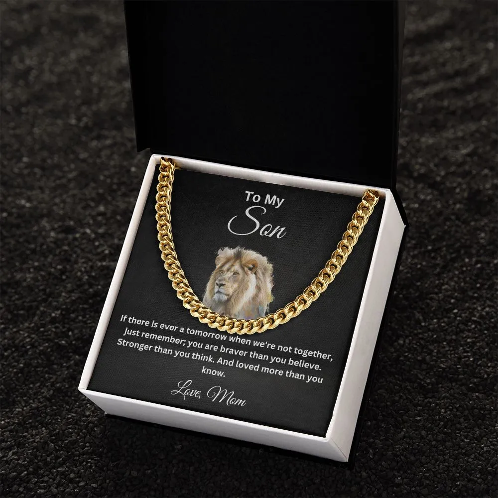 To My Son Cuban Chain Necklace Love Mom