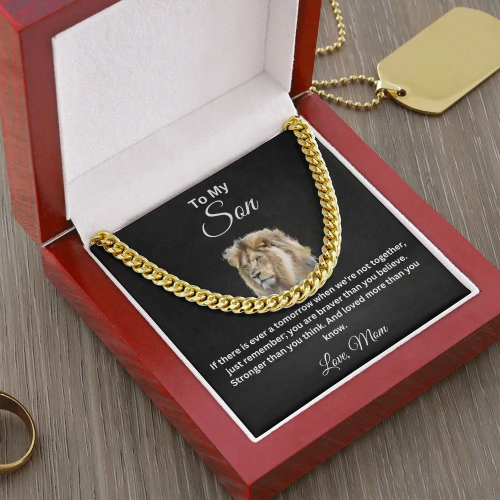 To My Son Cuban Chain Necklace Love Mom