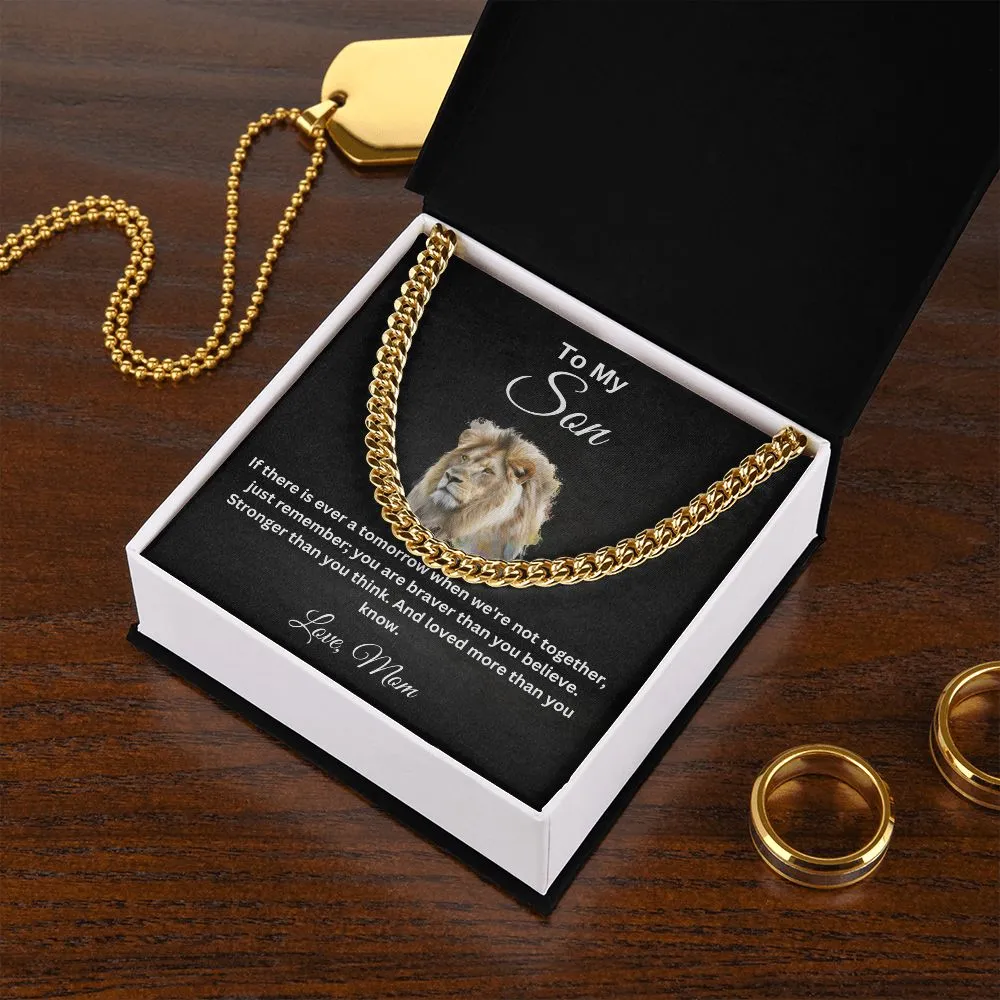 To My Son Cuban Chain Necklace Love Mom