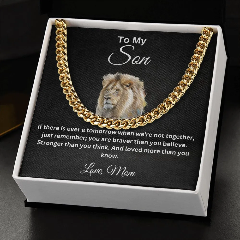 To My Son Cuban Chain Necklace Love Mom