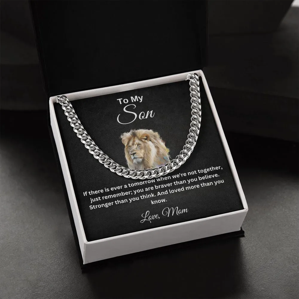 To My Son Cuban Chain Necklace Love Mom