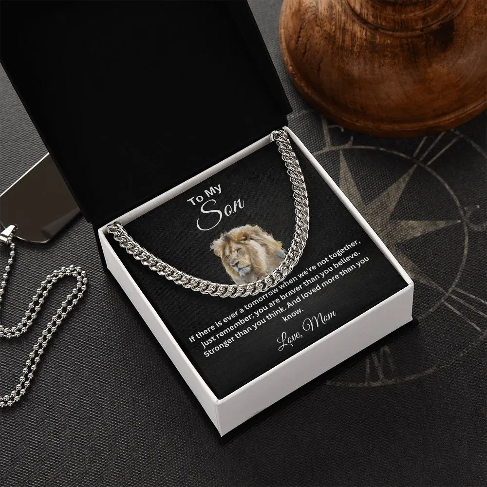 To My Son Cuban Chain Necklace Love Mom