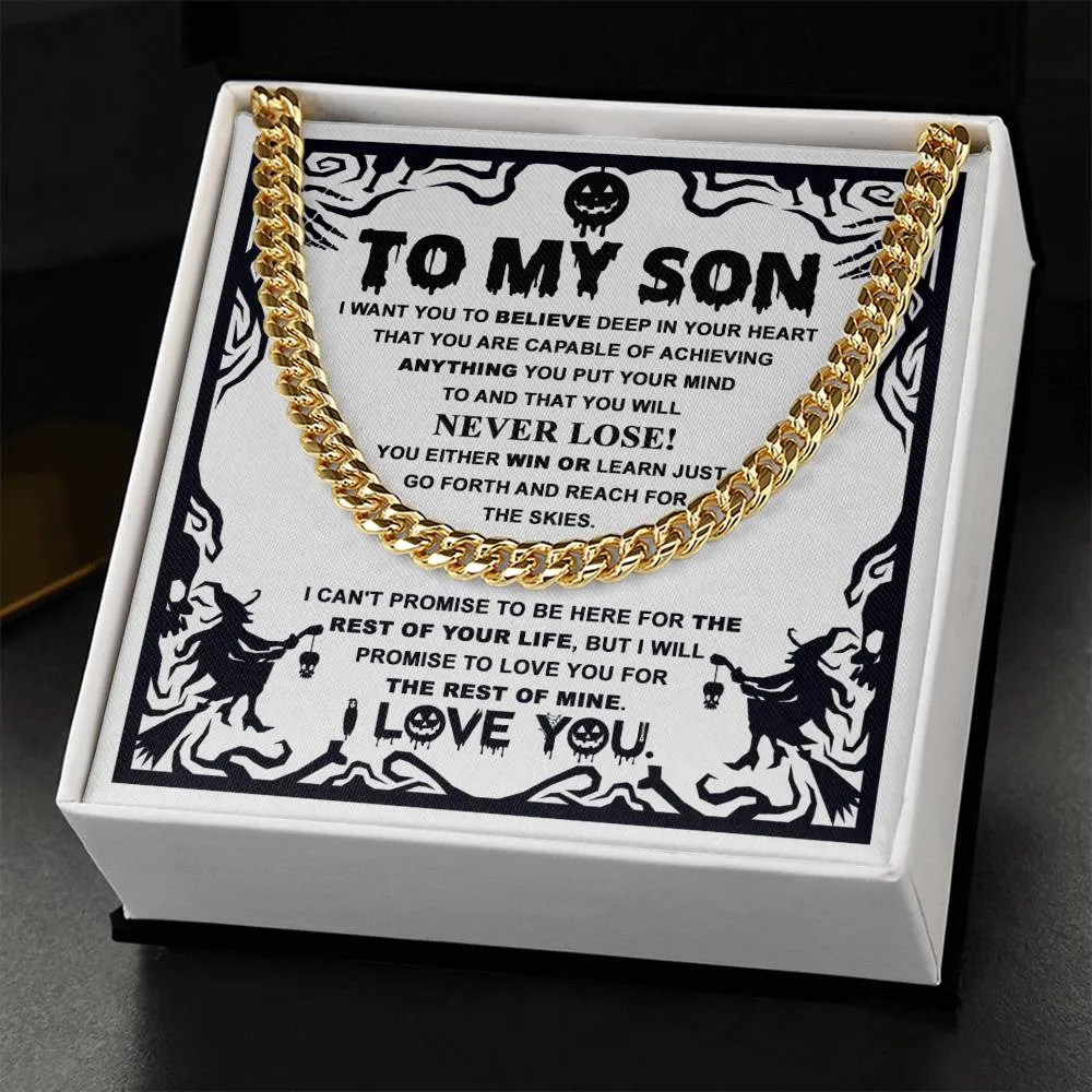 To My Son Either Win Or Learn | Cuban Link Chain
