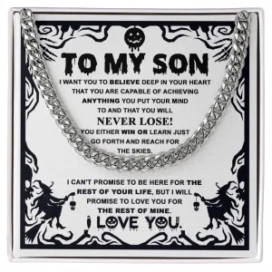 To My Son Either Win Or Learn | Cuban Link Chain