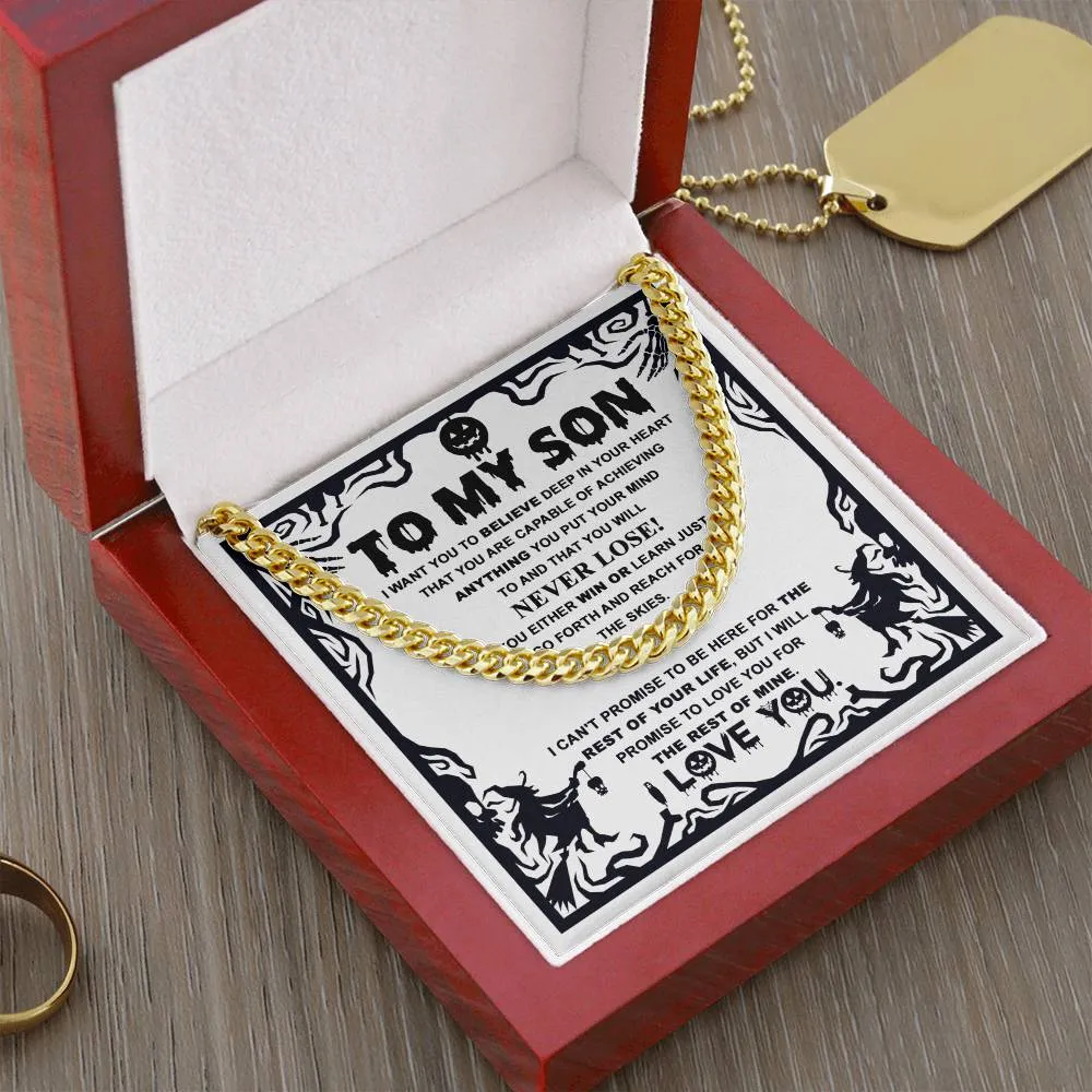 To My Son Either Win Or Learn | Cuban Link Chain