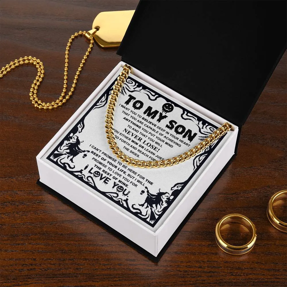 To My Son Either Win Or Learn | Cuban Link Chain