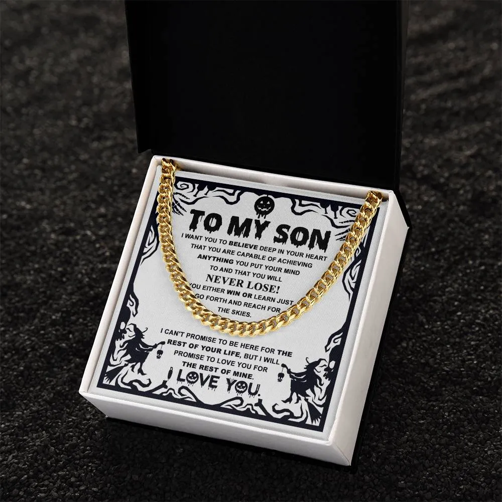 To My Son Either Win Or Learn | Cuban Link Chain