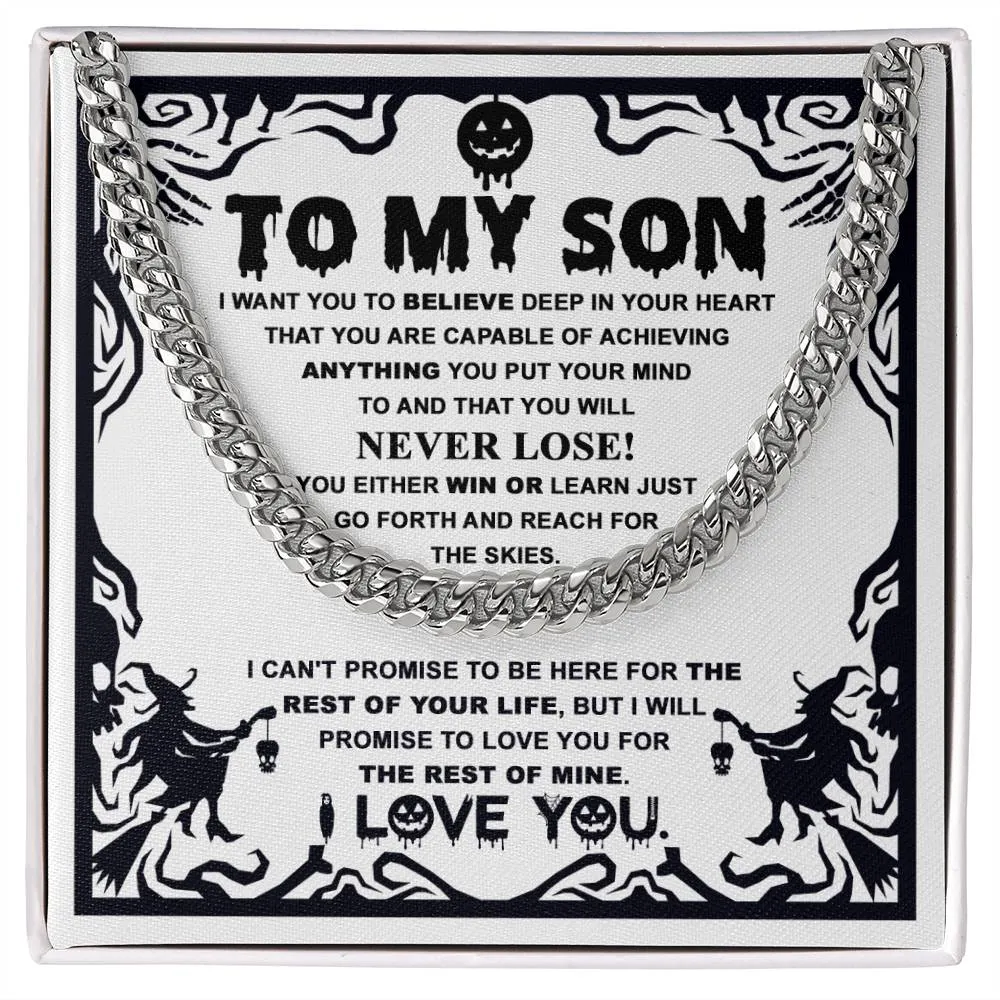 To My Son Either Win Or Learn | Cuban Link Chain