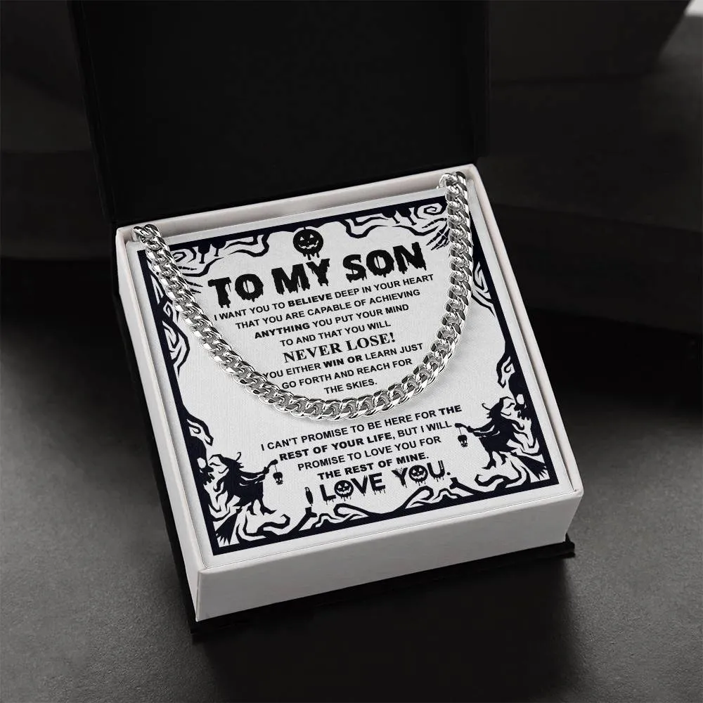 To My Son Either Win Or Learn | Cuban Link Chain