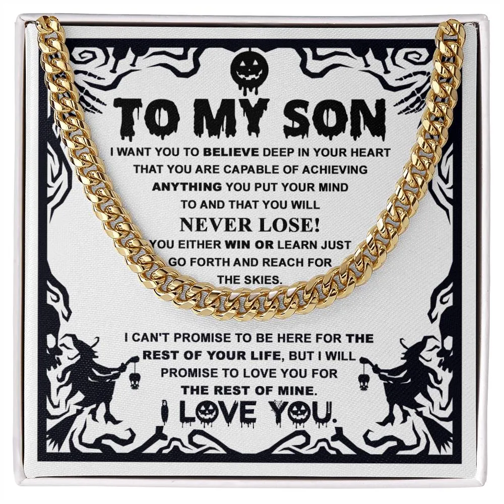 To My Son Either Win Or Learn | Cuban Link Chain