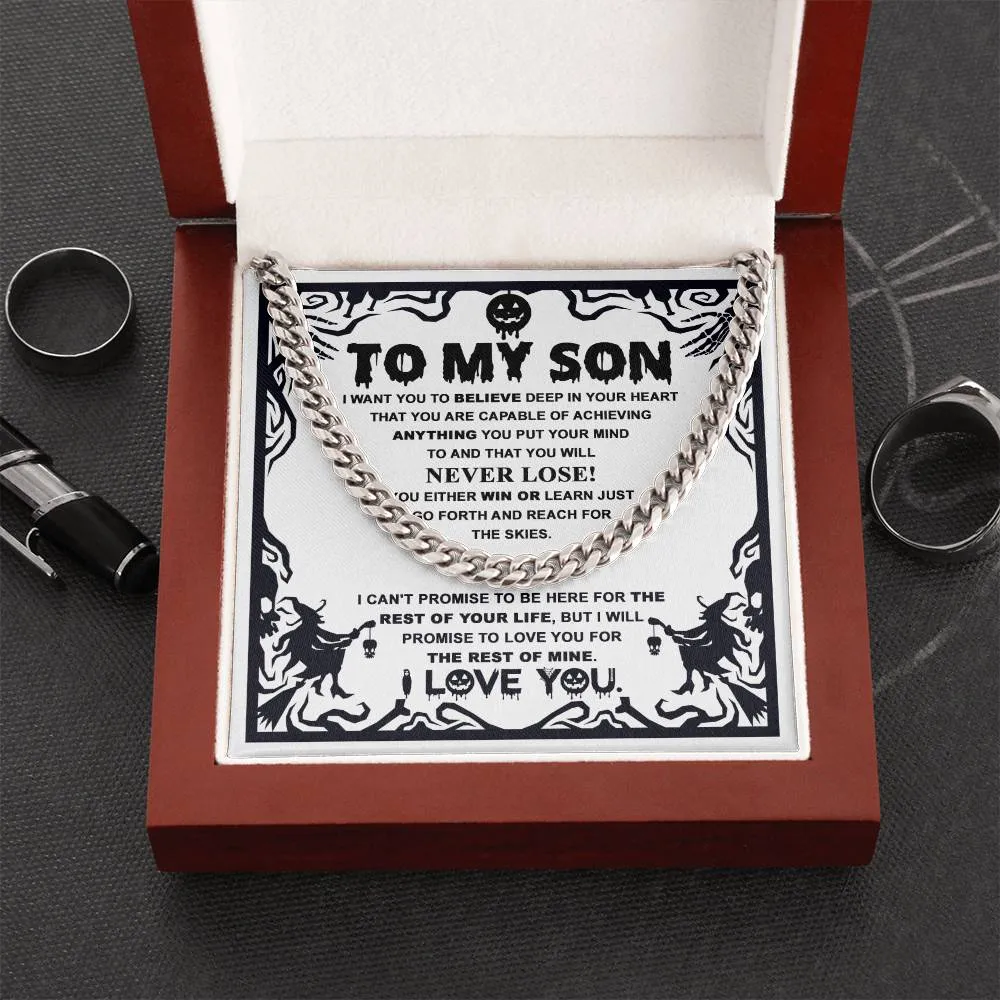 To My Son Either Win Or Learn | Cuban Link Chain