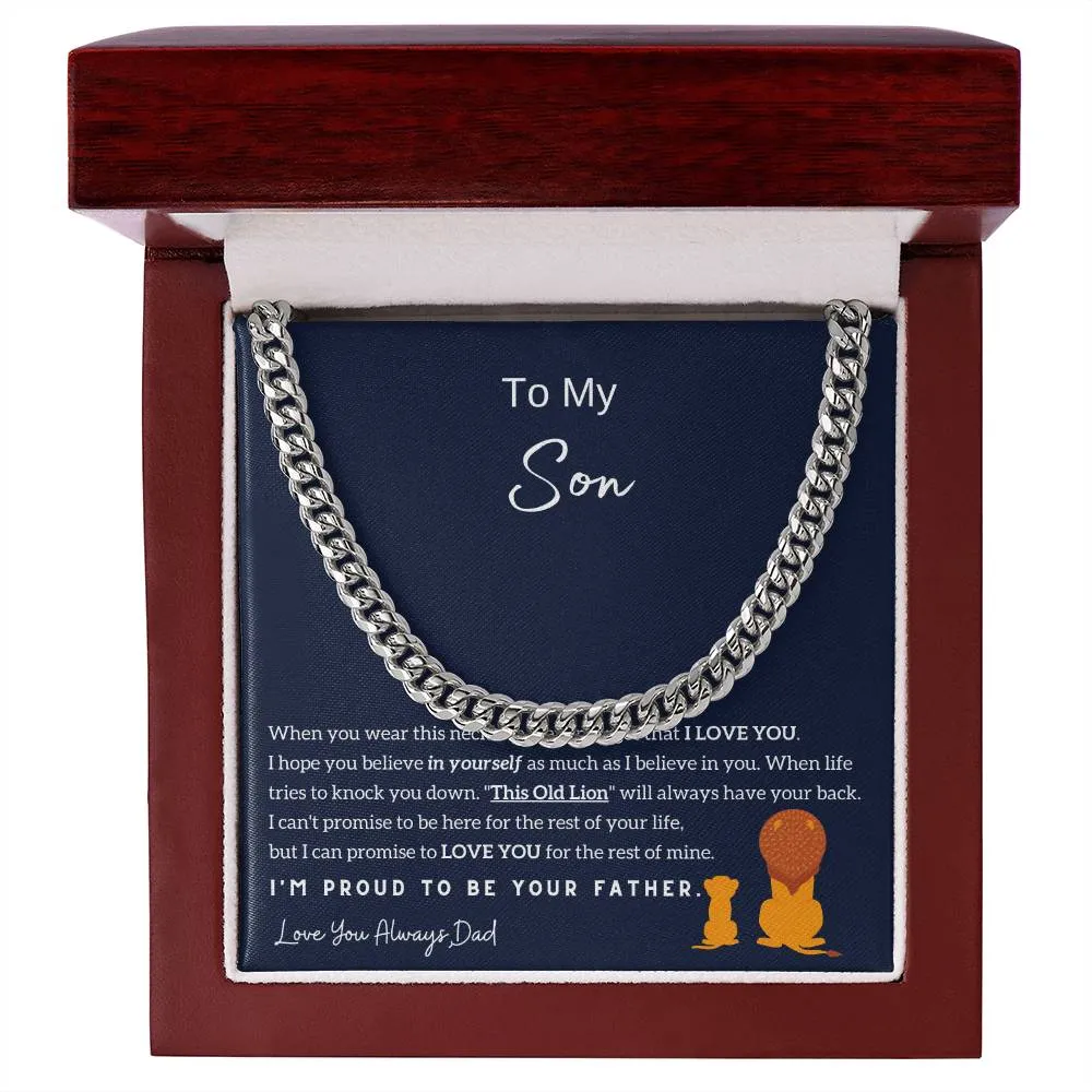 To My Son , I'm Proud To Be Your Father , Cuban Chain, Son Gift From Dad, Father Son Gift