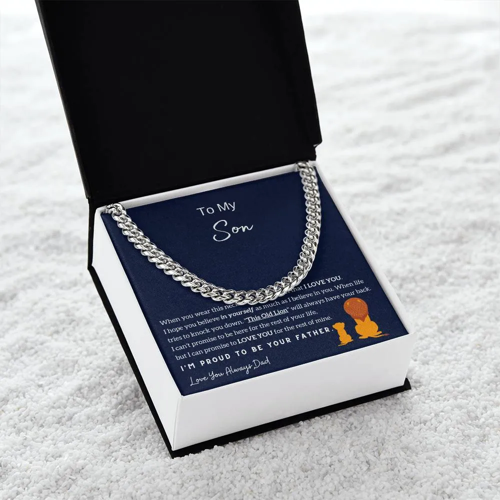 To My Son , I'm Proud To Be Your Father , Cuban Chain, Son Gift From Dad, Father Son Gift